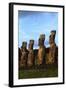 Chile, Easter Island, Rapa-Nui National Park, Ahu Akivi, Anthropomorphic 'Moai' Monoliths-null-Framed Giclee Print