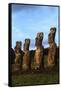 Chile, Easter Island, Rapa-Nui National Park, Ahu Akivi, Anthropomorphic 'Moai' Monoliths-null-Framed Stretched Canvas