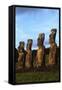 Chile, Easter Island, Rapa-Nui National Park, Ahu Akivi, Anthropomorphic 'Moai' Monoliths-null-Framed Stretched Canvas