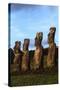 Chile, Easter Island, Rapa-Nui National Park, Ahu Akivi, Anthropomorphic 'Moai' Monoliths-null-Stretched Canvas