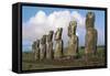 Chile, Easter Island, Rapa-Nui National Park, Ahu Akivi, Moai Statues-null-Framed Stretched Canvas