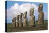 Chile, Easter Island, Rapa-Nui National Park, Ahu Akivi, Moai Statues-null-Stretched Canvas