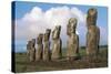 Chile, Easter Island, Rapa-Nui National Park, Ahu Akivi, Moai Statues-null-Stretched Canvas
