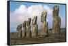 Chile, Easter Island, Rapa-Nui National Park, Ahu Akivi, Moai Statues-null-Framed Stretched Canvas