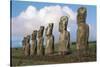 Chile, Easter Island, Rapa-Nui National Park, Ahu Akivi, Moai Statues-null-Stretched Canvas