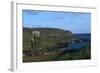 Chile, Easter Island, Rapa-Nui National Park, Ahu Ature Huki, Moai Statue and Shoreline-null-Framed Giclee Print