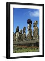 Chile, Easter Island, Rapa-Nui National Park, Ahu Tongariki, Moai Statues-null-Framed Giclee Print