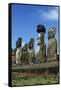 Chile, Easter Island, Rapa-Nui National Park, Ahu Tongariki, Moai Statues-null-Framed Stretched Canvas