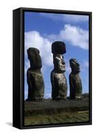 Chile, Easter Island, Rapa-Nui National Park, Ahu Tongariki, Moai Statues-null-Framed Stretched Canvas