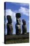 Chile, Easter Island, Rapa-Nui National Park, Ahu Tongariki, Moai Statues-null-Stretched Canvas