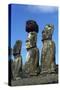 Chile, Easter Island, Rapa-Nui National Park, Ahu Tongariki, Moai Statues-null-Stretched Canvas