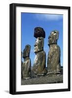 Chile, Easter Island, Rapa-Nui National Park, Ahu Tongariki, Moai Statues-null-Framed Giclee Print