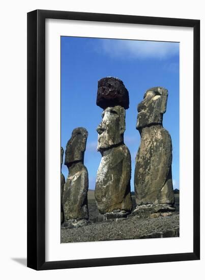 Chile, Easter Island, Rapa-Nui National Park, Ahu Tongariki, Moai Statues-null-Framed Giclee Print
