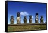 Chile, Easter Island, Rapa-Nui National Park, Ahu Tongariki, Moai Statues-null-Framed Stretched Canvas