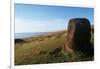 Chile, Easter Island, Rapa Nui National Park, Ahu Vinapu, Pedestal of Moai Statue on Hill-null-Framed Giclee Print