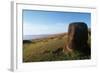 Chile, Easter Island, Rapa Nui National Park, Ahu Vinapu, Pedestal of Moai Statue on Hill-null-Framed Giclee Print