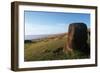 Chile, Easter Island, Rapa Nui National Park, Ahu Vinapu, Pedestal of Moai Statue on Hill-null-Framed Giclee Print