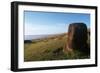 Chile, Easter Island, Rapa Nui National Park, Ahu Vinapu, Pedestal of Moai Statue on Hill-null-Framed Giclee Print