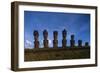 Chile, Easter Island, Rapa-Nui National Park, Anakena Bay, Ahu Nau Nau, Moai Statues-null-Framed Giclee Print