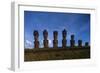 Chile, Easter Island, Rapa-Nui National Park, Anakena Bay, Ahu Nau Nau, Moai Statues-null-Framed Giclee Print