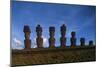 Chile, Easter Island, Rapa-Nui National Park, Anakena Bay, Ahu Nau Nau, Moai Statues-null-Mounted Giclee Print