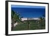 Chile, Easter Island, Rapa-Nui National Park, Anakena Bay, Ahu Nau Nau, Palm Trees and Moai Statues-null-Framed Giclee Print