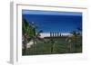 Chile, Easter Island, Rapa-Nui National Park, Anakena Bay, Ahu Nau Nau, Palm Trees and Moai Statues-null-Framed Giclee Print