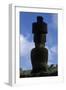 Chile, Easter Island, Rapa-Nui National Park, Anakena Beach, Ahu Nau Nau, Moai Statue, Rear View-null-Framed Giclee Print