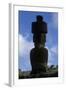 Chile, Easter Island, Rapa-Nui National Park, Anakena Beach, Ahu Nau Nau, Moai Statue, Rear View-null-Framed Giclee Print