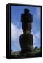 Chile, Easter Island, Rapa-Nui National Park, Anakena Beach, Ahu Nau Nau, Moai Statue, Rear View-null-Framed Stretched Canvas