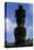 Chile, Easter Island, Rapa-Nui National Park, Anakena Beach, Ahu Nau Nau, Moai Statue, Rear View-null-Stretched Canvas