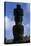 Chile, Easter Island, Rapa-Nui National Park, Anakena Beach, Ahu Nau Nau, Moai Statue, Rear View-null-Stretched Canvas