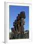 Chile, Easter Island, Rapa-Nui National Park, Anakena Beach, Ahu Nau Nau, Moai Statue-null-Framed Giclee Print