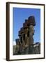 Chile, Easter Island, Rapa-Nui National Park, Anakena Beach, Ahu Nau Nau, Moai Statue-null-Framed Giclee Print