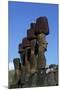 Chile, Easter Island, Rapa-Nui National Park, Anakena Beach, Ahu Nau Nau, Moai Statue-null-Mounted Giclee Print