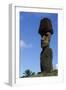 Chile, Easter Island, Rapa-Nui National Park, Anakena Beach, Ahu Nau Nau, Moai Statue-null-Framed Giclee Print