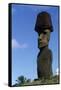 Chile, Easter Island, Rapa-Nui National Park, Anakena Beach, Ahu Nau Nau, Moai Statue-null-Framed Stretched Canvas