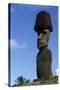 Chile, Easter Island, Rapa-Nui National Park, Anakena Beach, Ahu Nau Nau, Moai Statue-null-Stretched Canvas