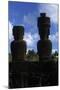 Chile, Easter Island, Rapa-Nui National Park, Anakena Beach, Ahu Nau Nau, Moai Statues, Rear View-null-Mounted Giclee Print