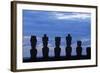 Chile, Easter Island, Rapa-Nui National Park, Anakena Beach, Ahu Nau Nau, Moai Statues-null-Framed Giclee Print