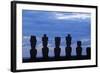 Chile, Easter Island, Rapa-Nui National Park, Anakena Beach, Ahu Nau Nau, Moai Statues-null-Framed Giclee Print