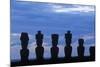 Chile, Easter Island, Rapa-Nui National Park, Anakena Beach, Ahu Nau Nau, Moai Statues-null-Mounted Giclee Print