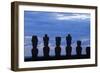 Chile, Easter Island, Rapa-Nui National Park, Anakena Beach, Ahu Nau Nau, Moai Statues-null-Framed Giclee Print