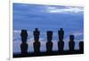 Chile, Easter Island, Rapa-Nui National Park, Anakena Beach, Ahu Nau Nau, Moai Statues-null-Framed Giclee Print