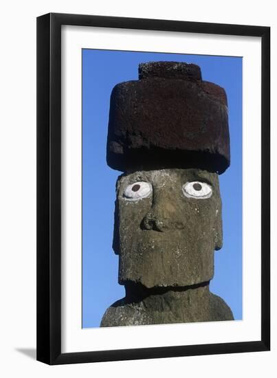 Chile, Easter Island, Rapa-Nui National Park, Anthropomorphic Moai Monolith-null-Framed Giclee Print