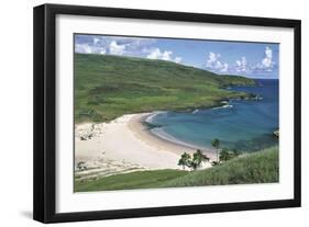 Chile, Easter Island, Rapa-Nui National Park, Beach at Anakena Bay-null-Framed Giclee Print