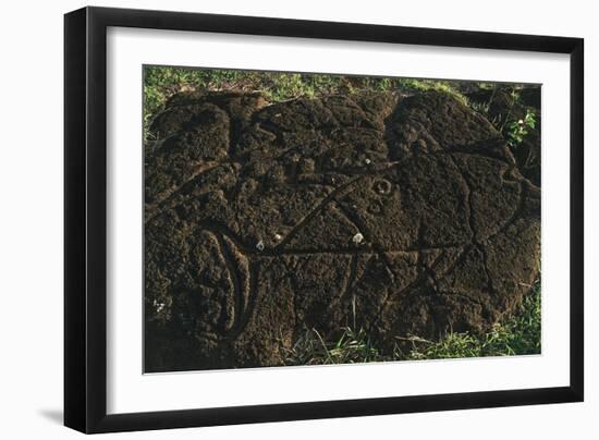 Chile, Easter Island, Rapa-Nui National Park, East Coast Papa Vaka Location, Petroglyphs-null-Framed Giclee Print