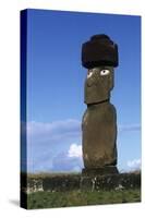 Chile, Easter Island, Rapa-Nui National Park, Ko Te Riku Megalith on Tahai Ahu Stone Platform-null-Stretched Canvas