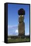 Chile, Easter Island, Rapa-Nui National Park, Ko Te Riku Megalith on Tahai Ahu Stone Platform-null-Framed Stretched Canvas