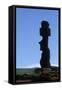 Chile, Easter Island, Rapa-Nui National Park, Ko Te Riku Megalith on Tahai Ahu Stone Platform-null-Framed Stretched Canvas